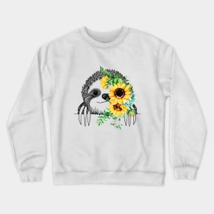 Sloth With Flower Crewneck Sweatshirt